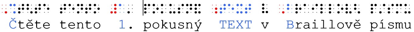 Braillovo písmo - příklad
